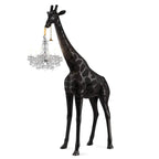 13 FEET BLACK GIRAFFE SCULPTURE LAMP WITH CRYSTAL CHANDELIER | DESIGN CL025B