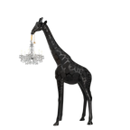 13 FEET BLACK GIRAFFE SCULPTURE LAMP WITH CRYSTAL CHANDELIER | DESIGN CL025B