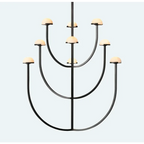 3 ARCH MODERN TIERED Brass MARBLE CHANDELIER | CL02453T