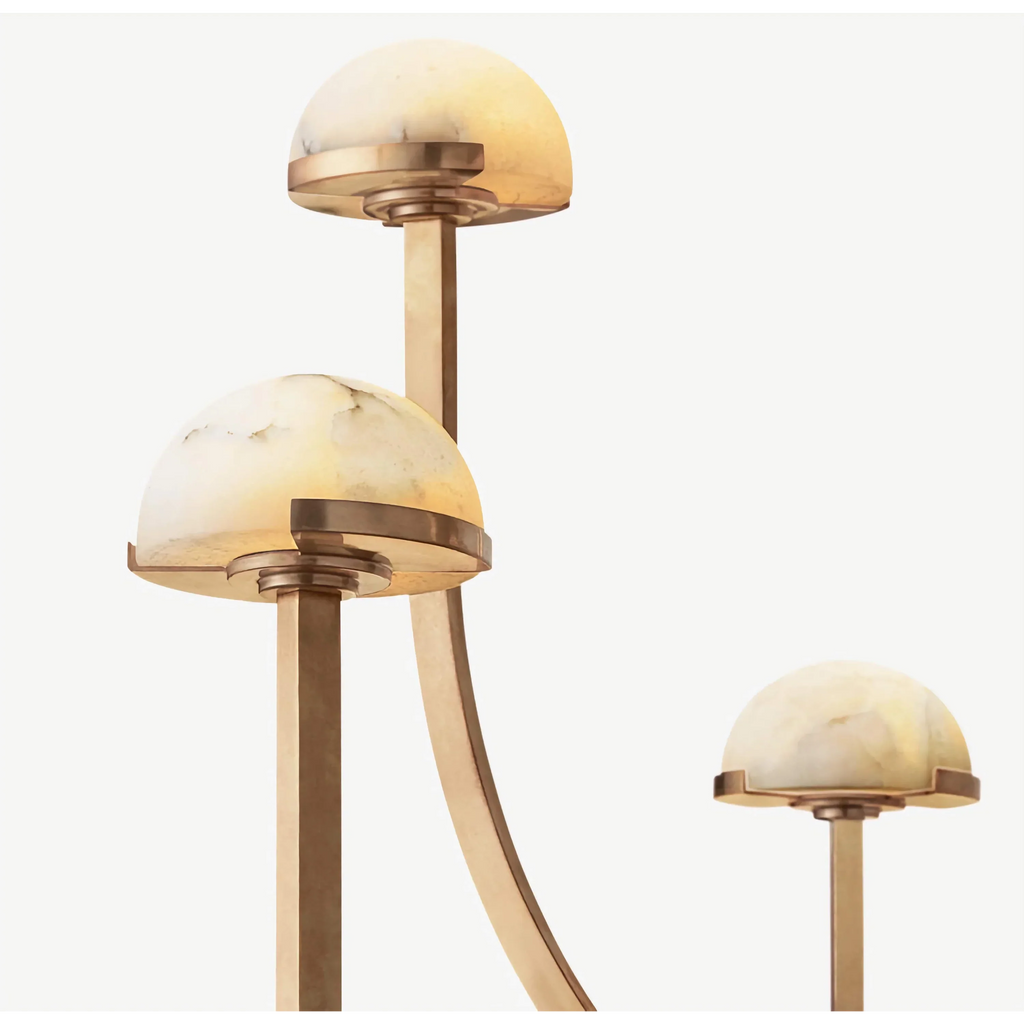 3 ARCH MODERN TIERED Brass MARBLE CHANDELIER | CL02453T