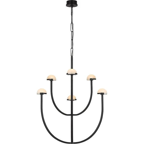3 ARCH MODERN TIERED Brass MARBLE CHANDELIER | CL02453T