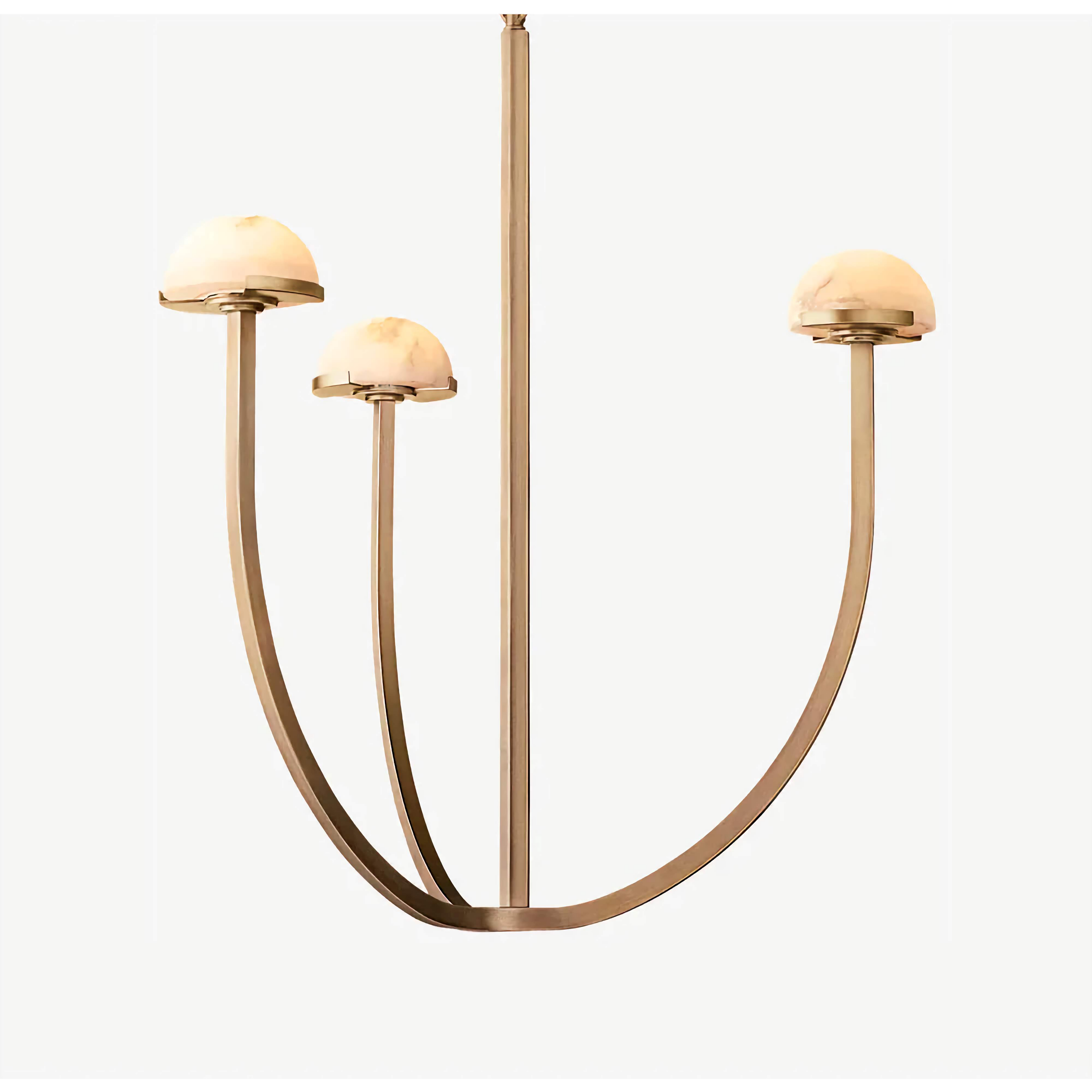 3 ARCH MODERN TIERED Brass MARBLE CHANDELIER | CL02453T