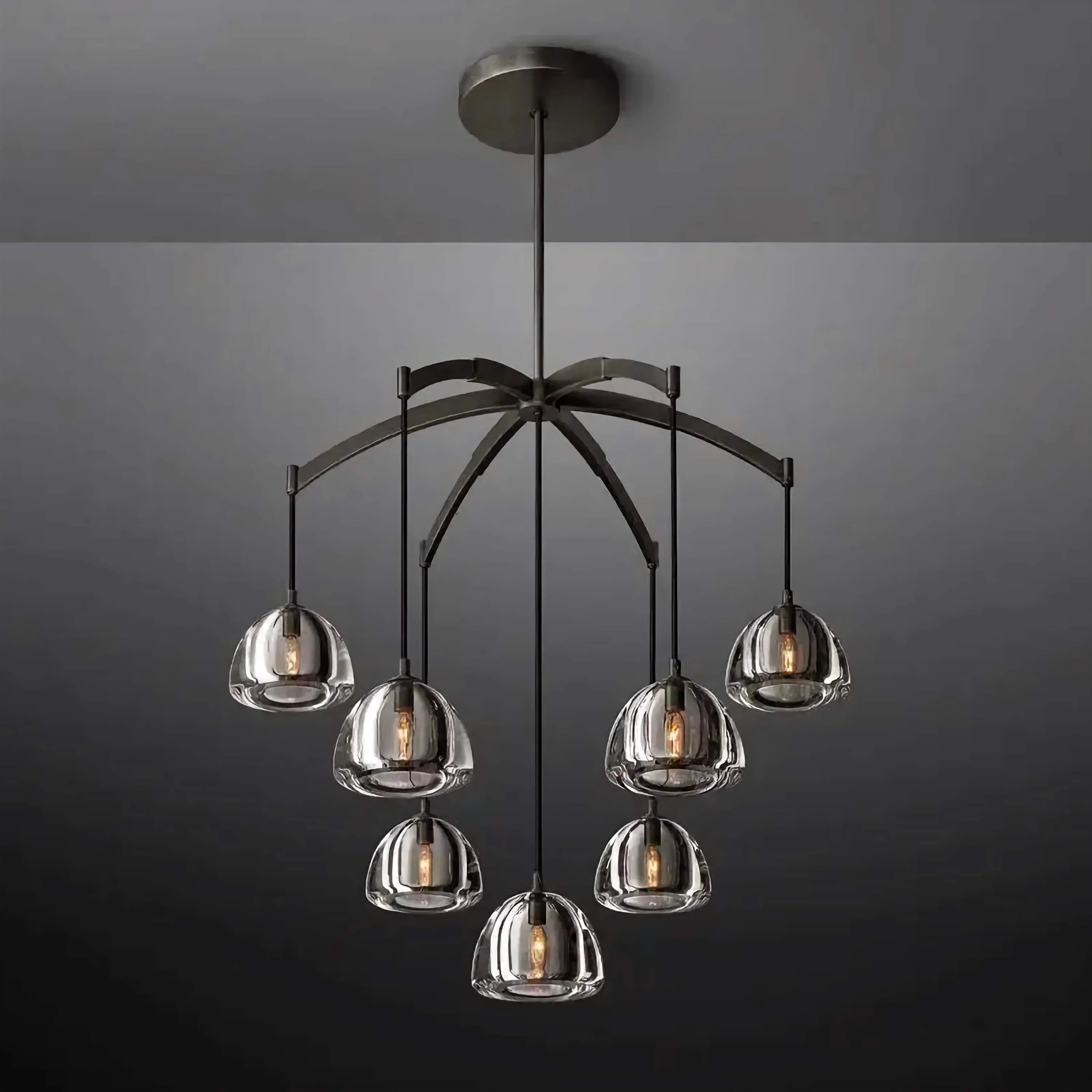 7 LIGHTS BLACK CHANDELIER | CLHYR025B