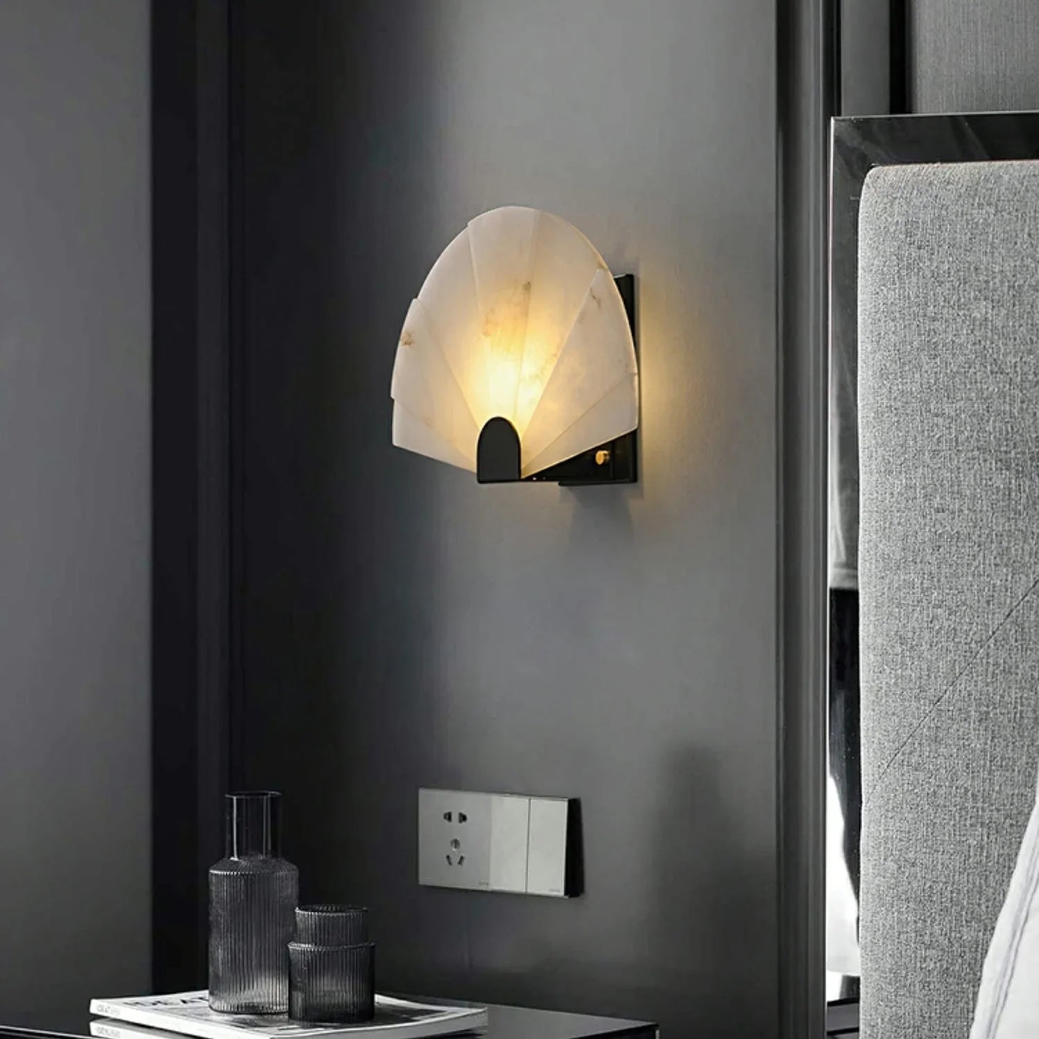 ALABASTER FAN WALL SCONCES | CLGST59