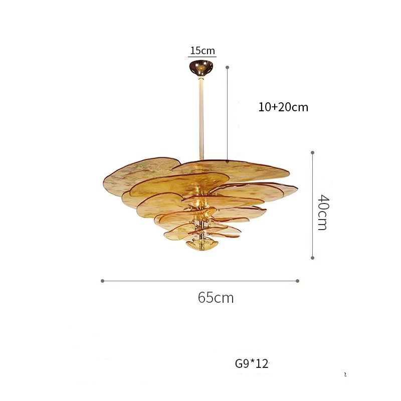 AMBER FIORE ART DECO GLASS CHANDELIER | CLZL896620A