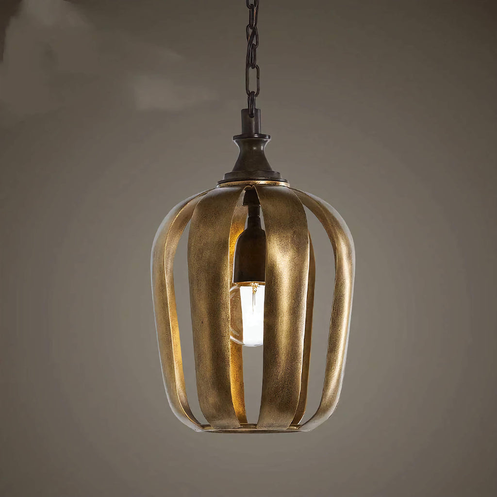 ANTIQUE GOLD CAGE PENDANT LIGHT| CLCZZ0I