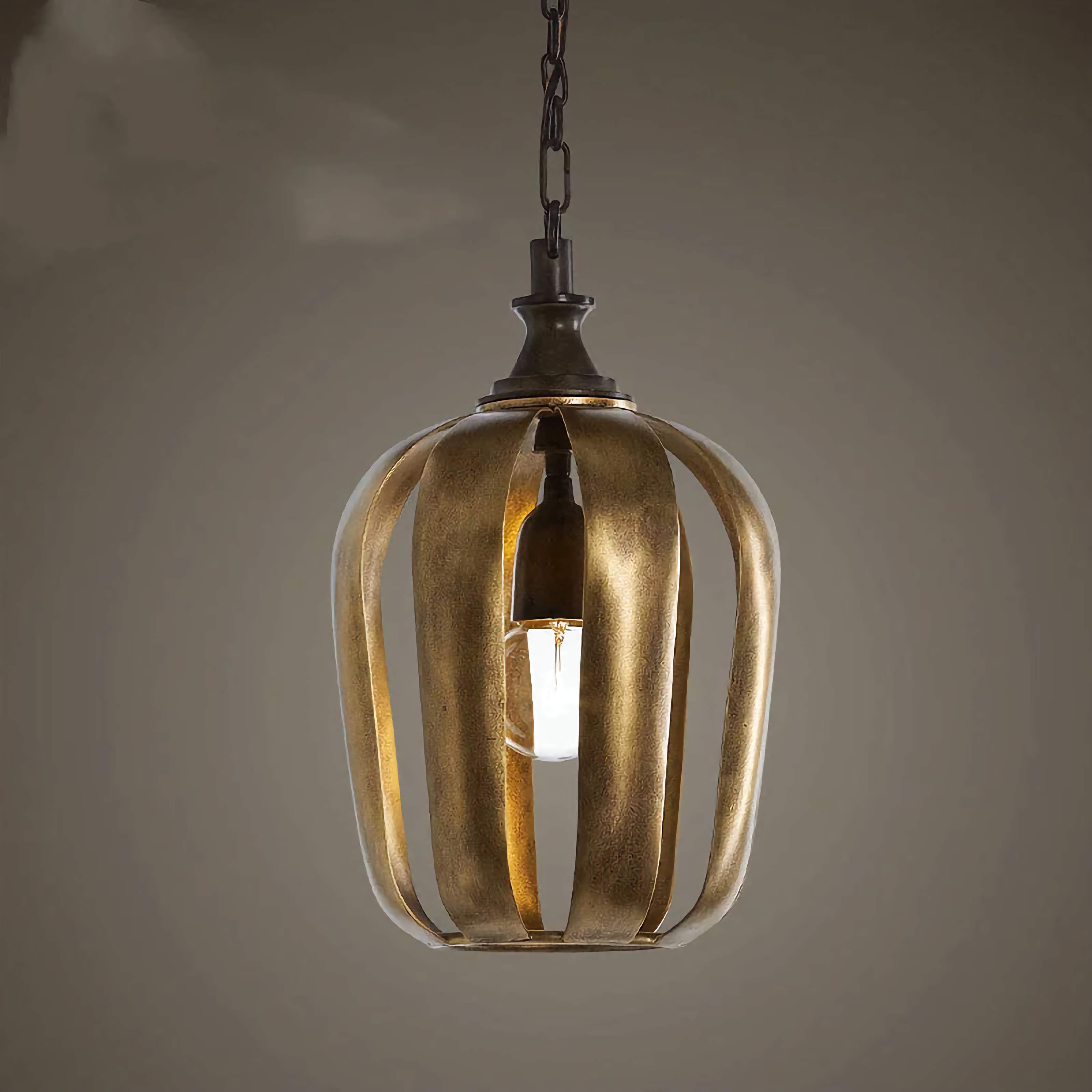 ANTIQUE GOLD CAGE PENDANT LIGHT| CLCZZ0I