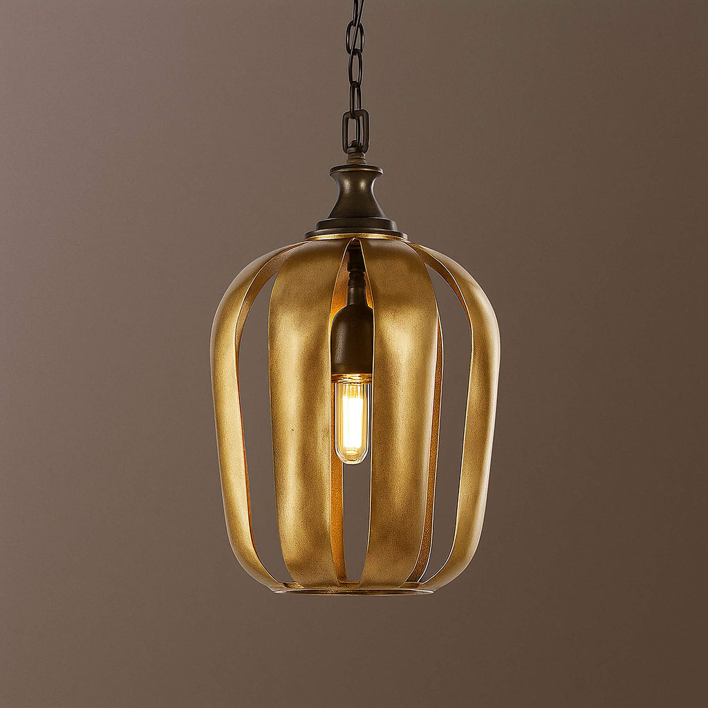ANTIQUE GOLD CAGE PENDANT LIGHT| CLCZZ0I