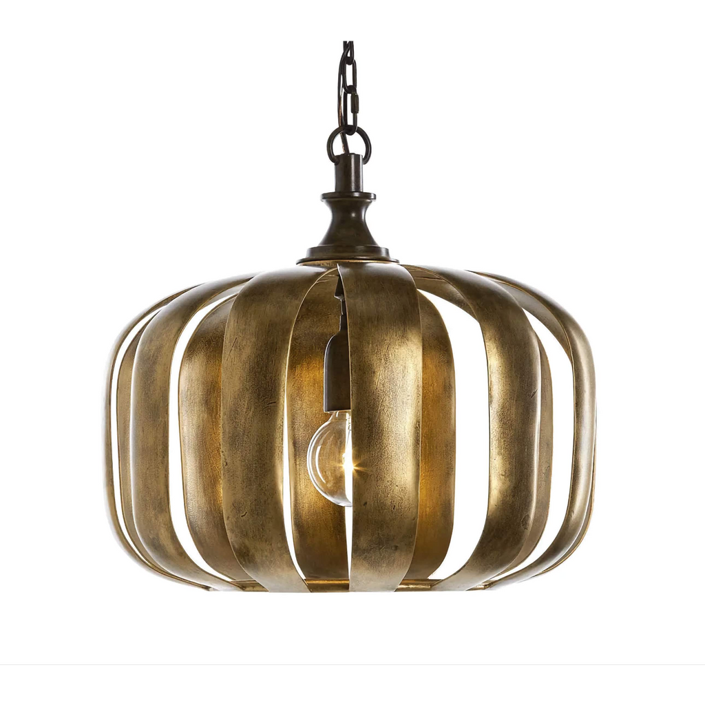 ANTIQUE GOLD CAGE PENDANT LIGHTING