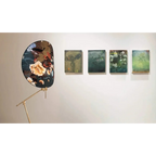 ART DECO BLUE FLORAL FABRIC FLOOR LAMPS | CLXDR025