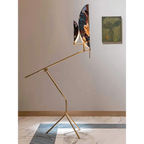 ART DECO BLUE FLORAL FABRIC FLOOR LAMPS | CLXDR025