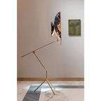 ART DECO BLUE FLORAL FABRIC FLOOR LAMPS | CLXDR025