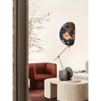 ART DECO BLUE FLORAL FABRIC FLOOR LAMPS | CLXDR025