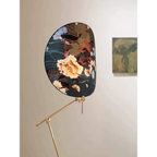 ART DECO BLUE FLORAL FABRIC FLOOR LAMPS | CLXDR025