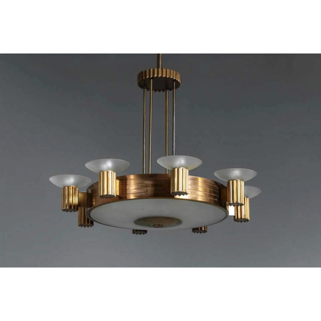 ART DECO BRASS CHANDELIER | CLHLM0258