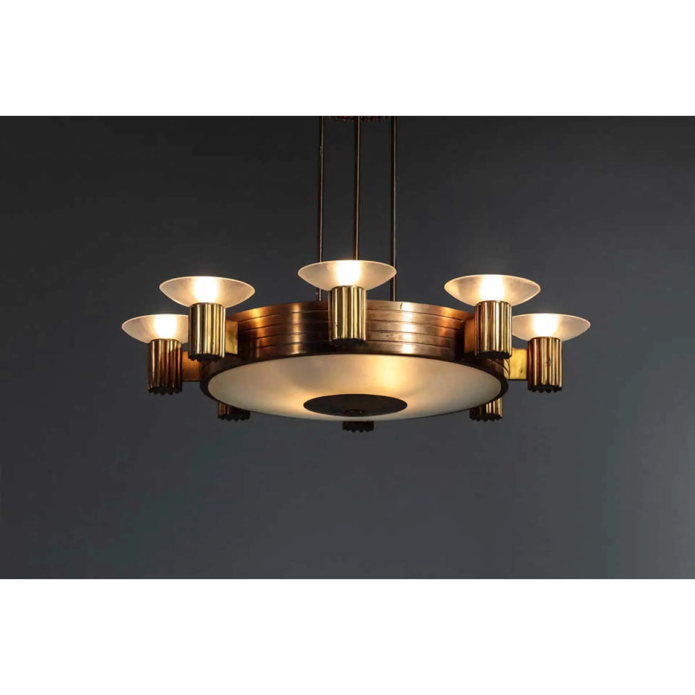 ART DECO BRASS CHANDELIER | CLHLM0258