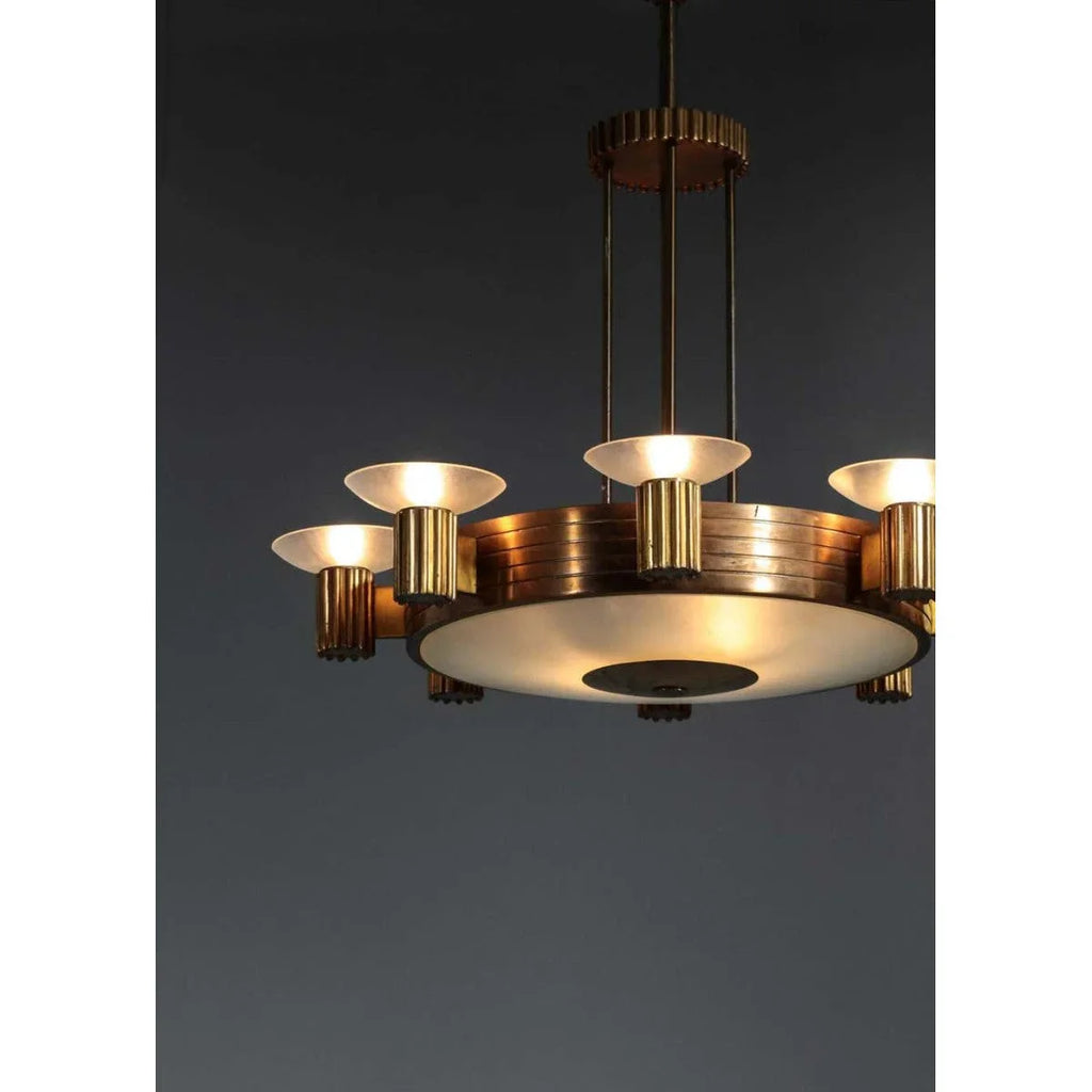 ART DECO BRASS CHANDELIER | CLHLM0258
