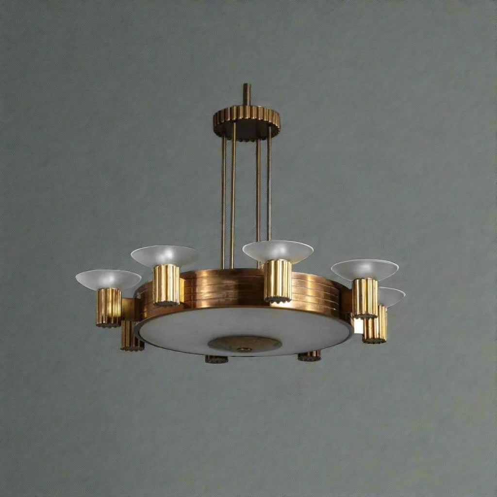 ART DECO BRASS CHANDELIER | CLHLM0258