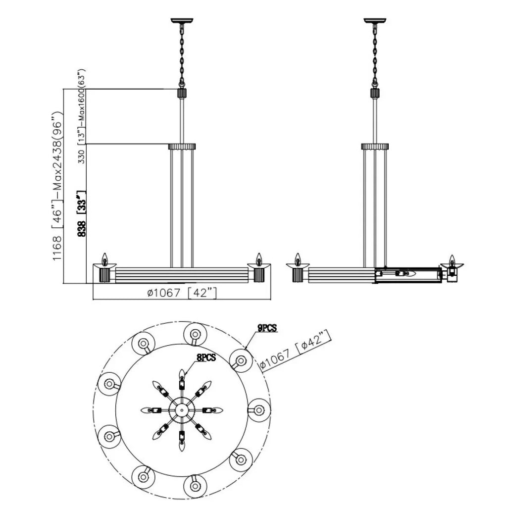 ART DECO BRASS CHANDELIER | CLHLM0258