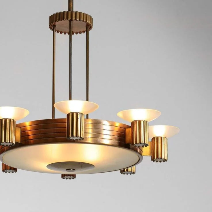 ART DECO BRASS CHANDELIER | CLHLM0258