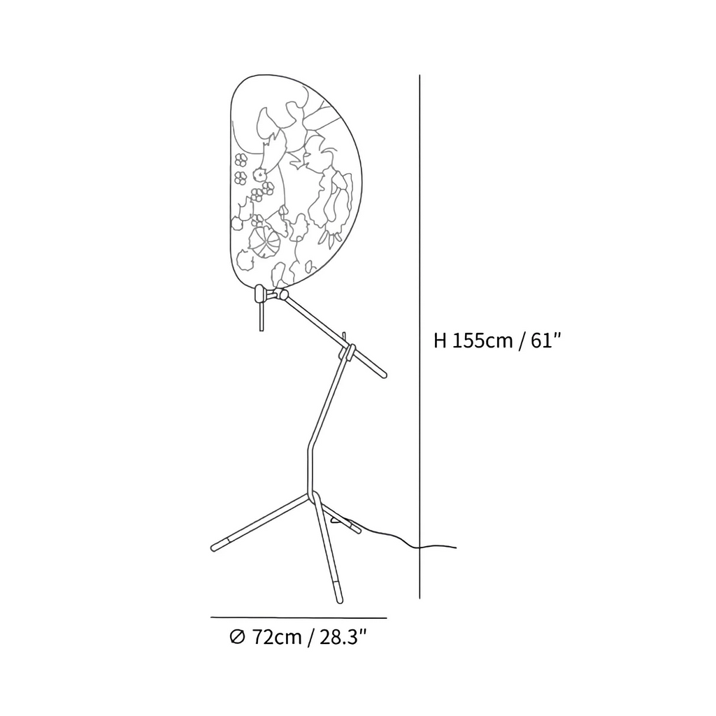 ART DECO WHITE FLORAL FABRIC FLOOR LAMPS | CLXDR026