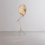 ART DECO WHITE FLORAL FABRIC FLOOR LAMPS | CLXDR026