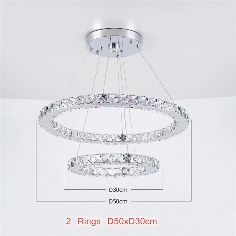 AURA 2-RINGS CRYSTAL CHANDELIERS