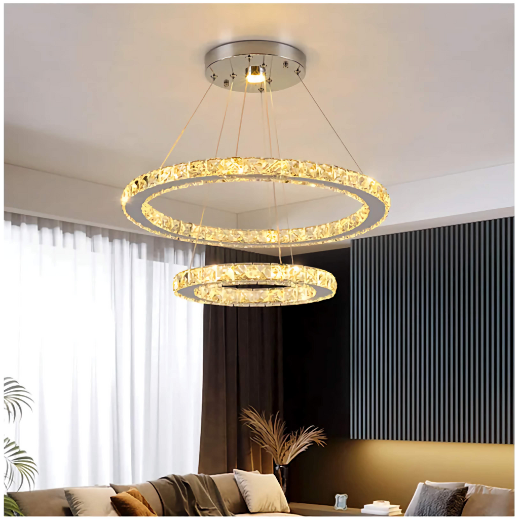 AURA 2-RINGS CRYSTAL CHANDELIERS