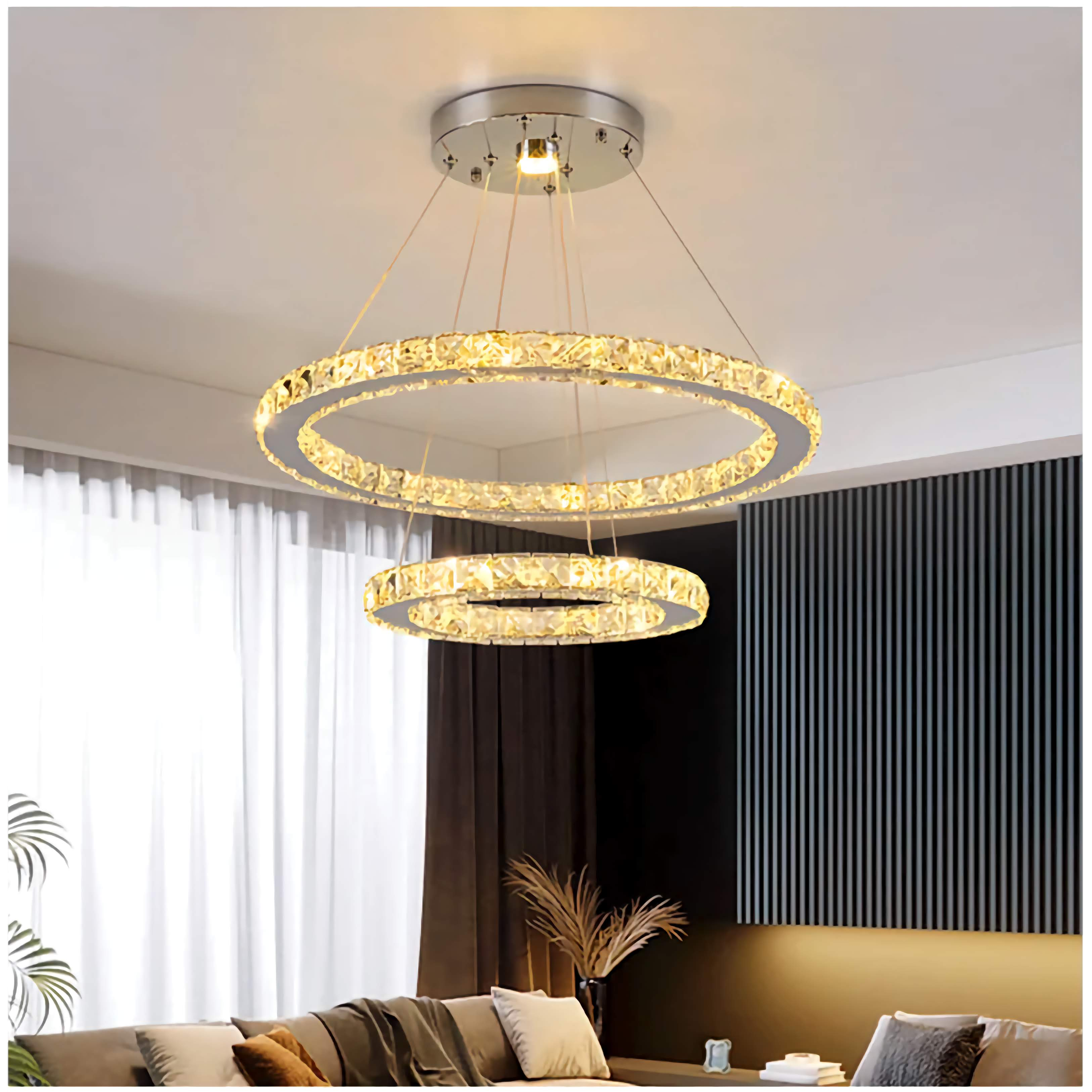 AURA 2-RINGS CRYSTAL CHANDELIERS