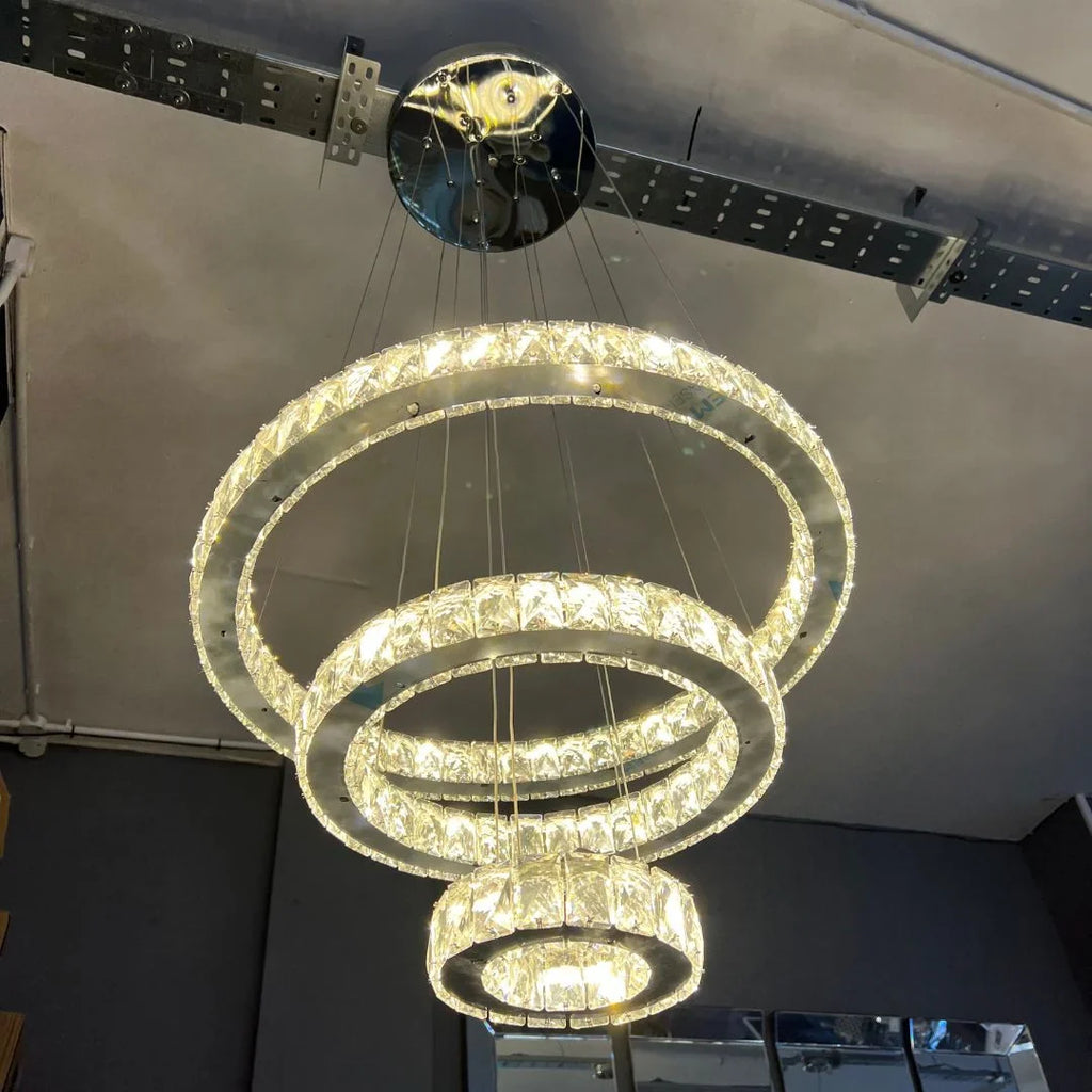 AURA 3-RINGS CRYSTAL CHANDELIER