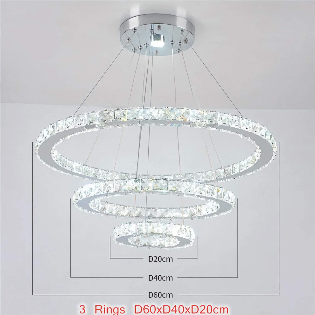 AURA 3-RINGS CRYSTAL CHANDELIER