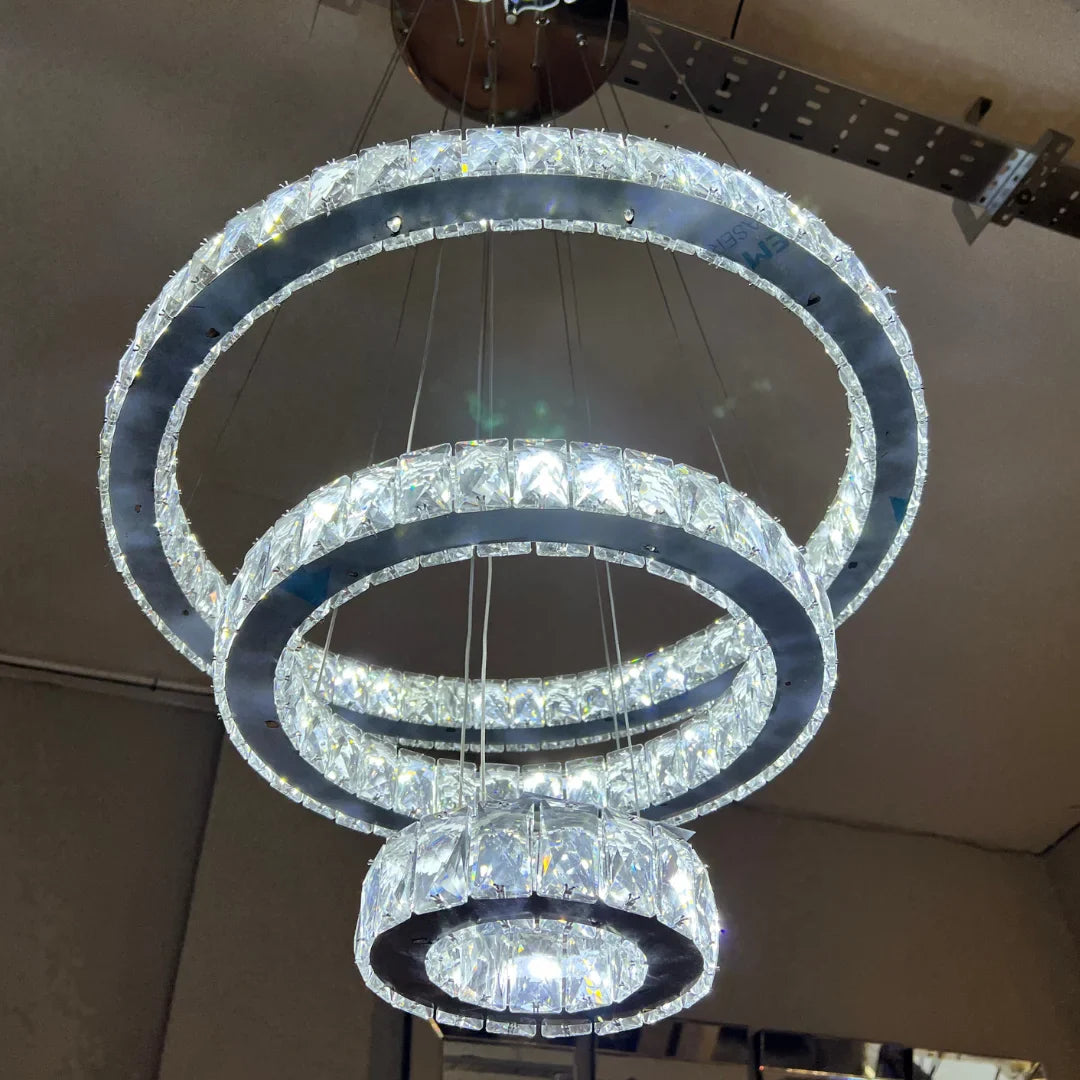 AURA 3-RINGS CRYSTAL CHANDELIER