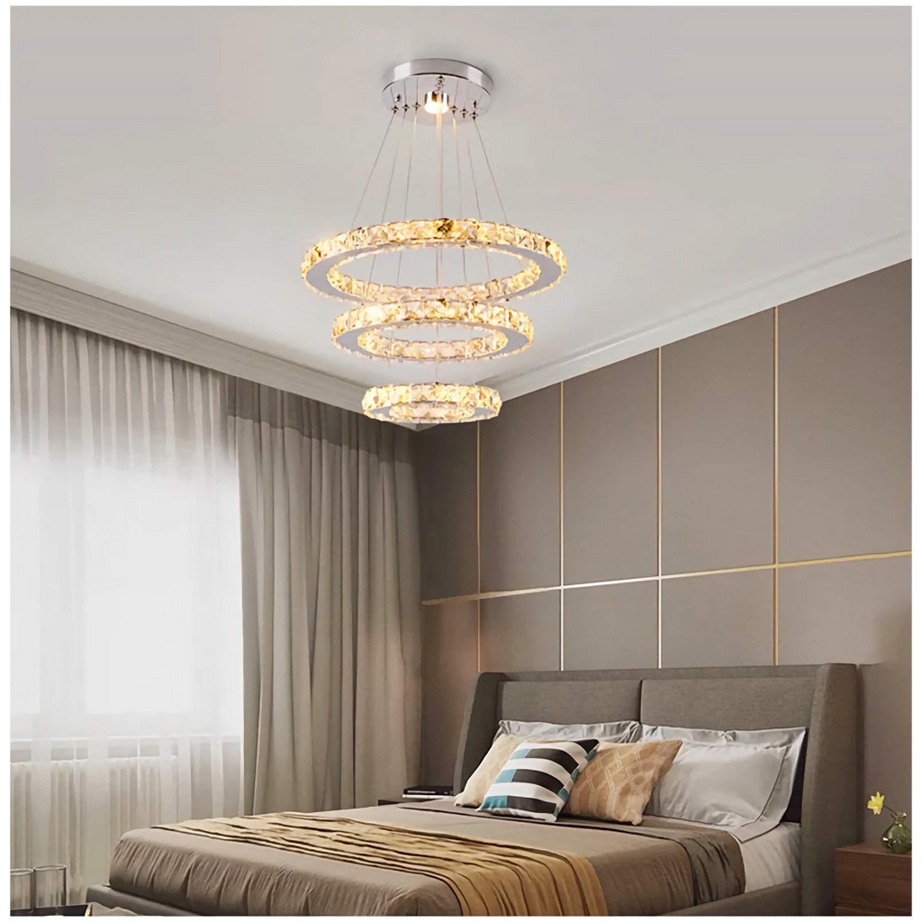 AURA 3-RINGS CRYSTAL CHANDELIER