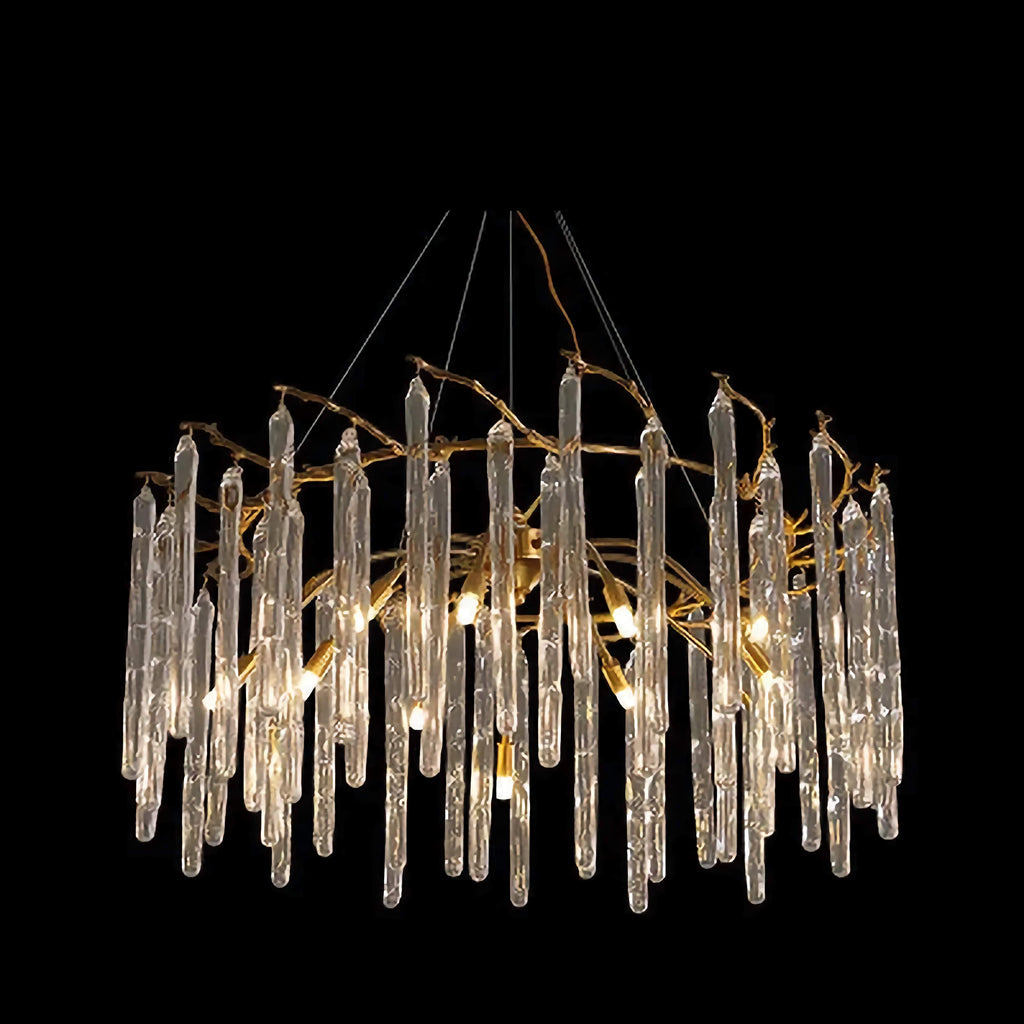 AURORA CLEAR CRYSTAL GOLD CHANDELIER