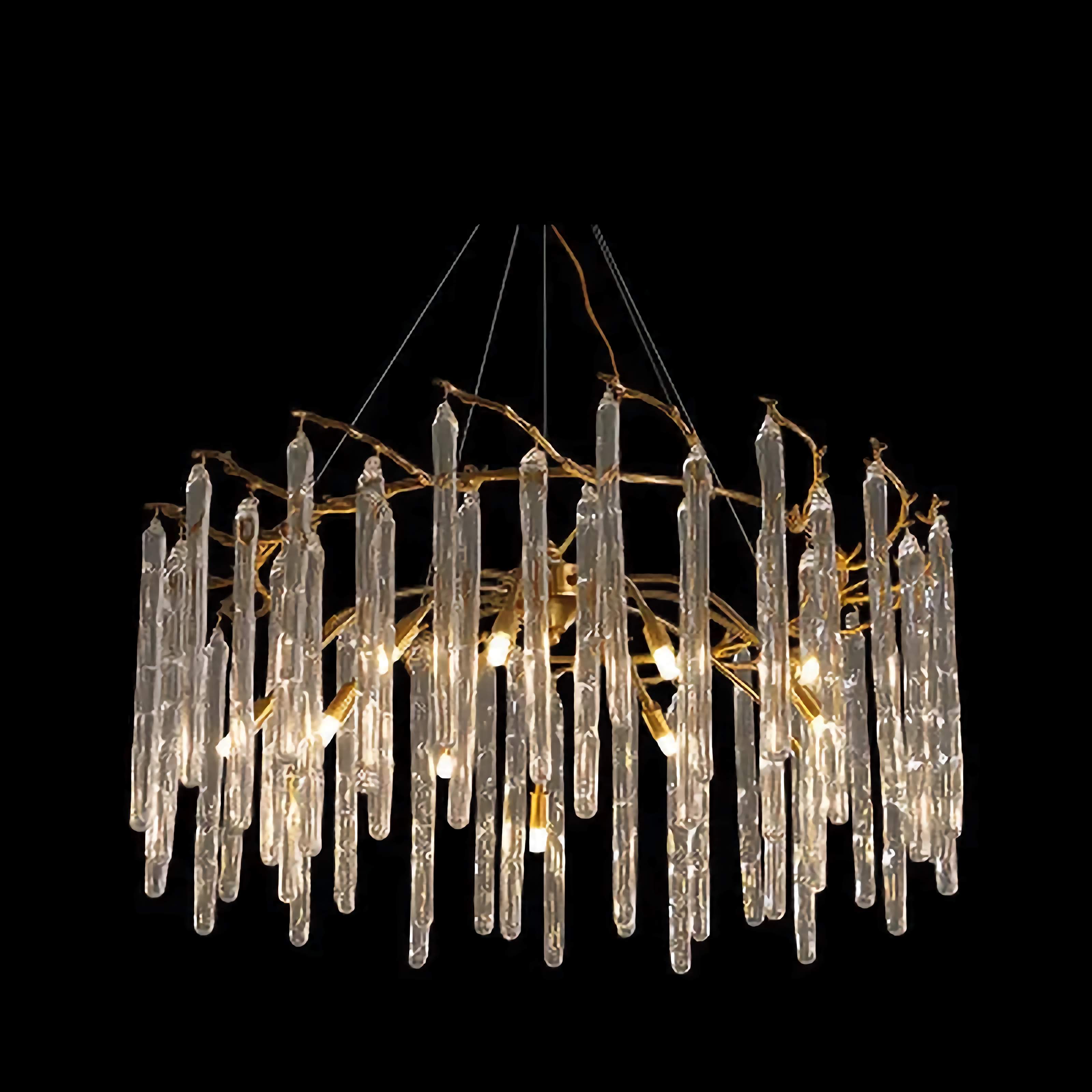 AURORA CLEAR CRYSTAL GOLD CHANDELIER