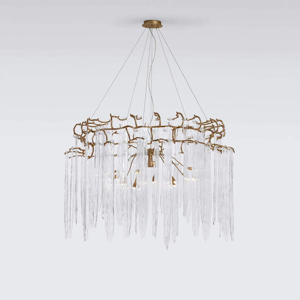 AURORA CLEAR CRYSTAL GOLD CHANDELIER