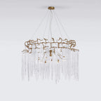 AURORA CLEAR CRYSTAL GOLD CHANDELIER