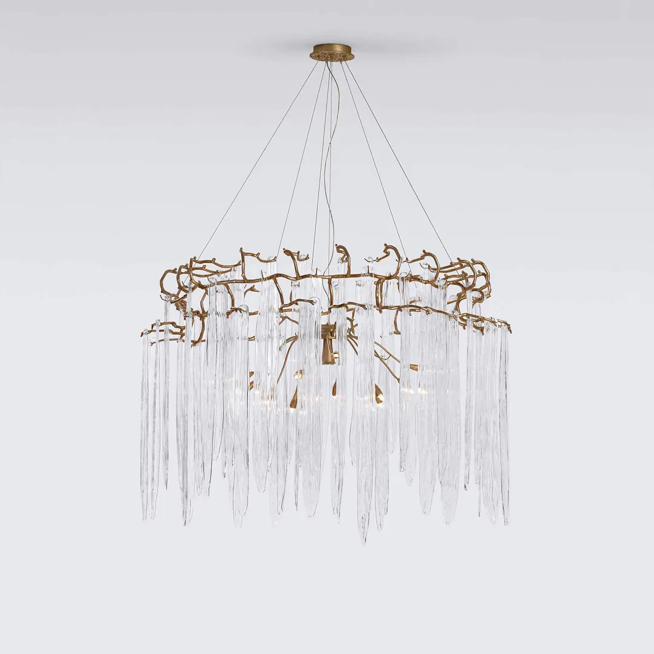 AURORA CLEAR CRYSTAL GOLD CHANDELIER