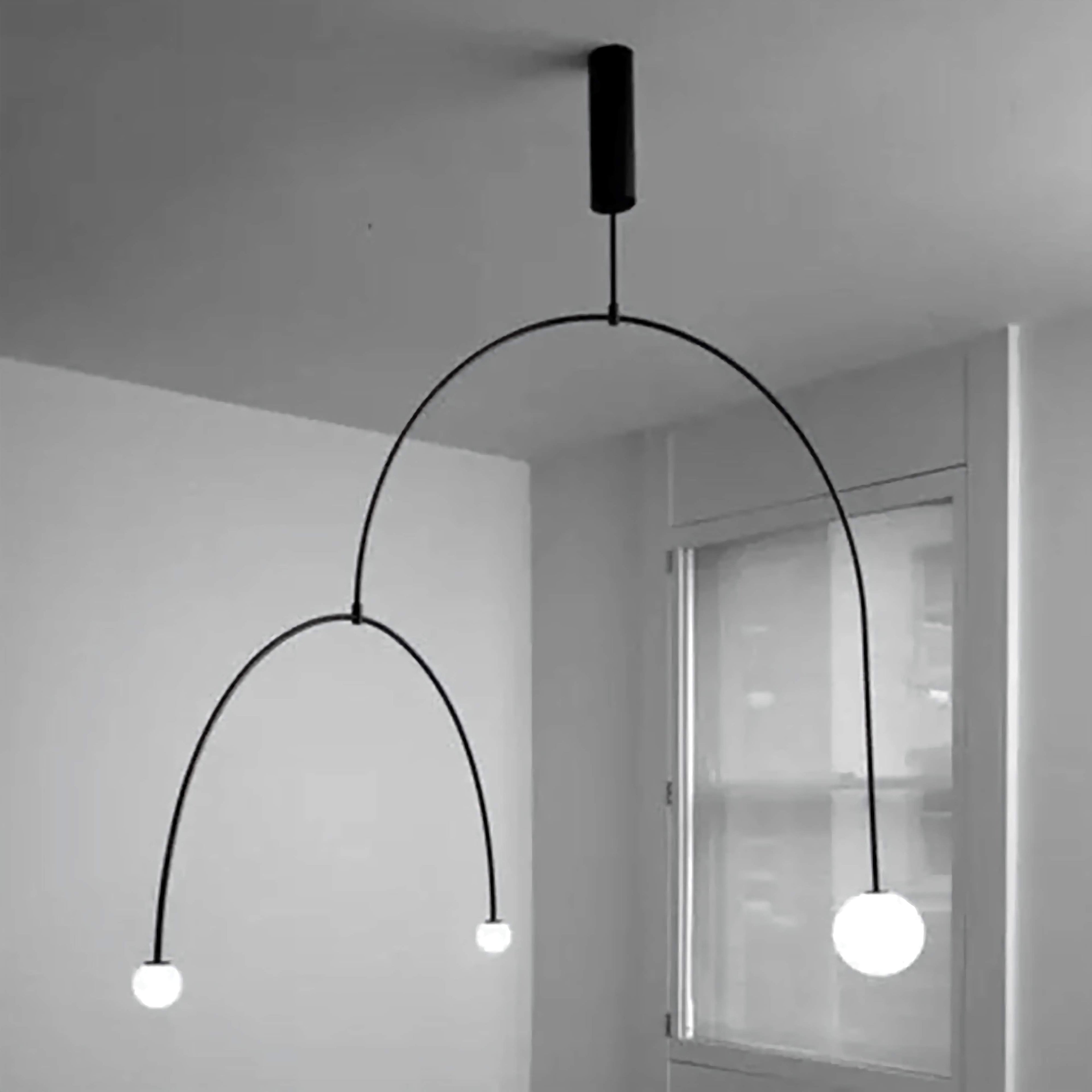 BLACK ARC HANGING LIGHTS