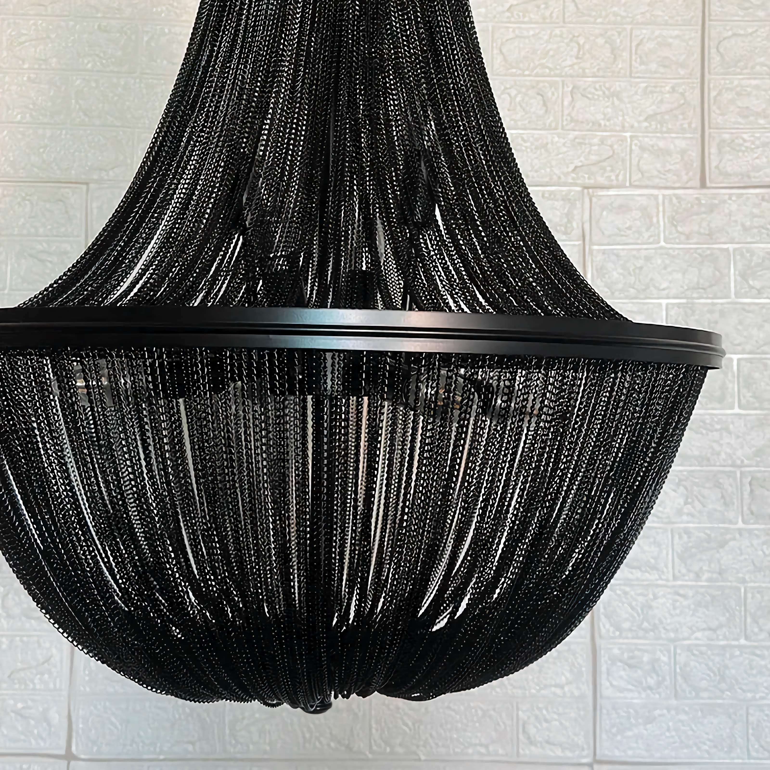 BLACK BEADED CHANDELIER | CLOP8952