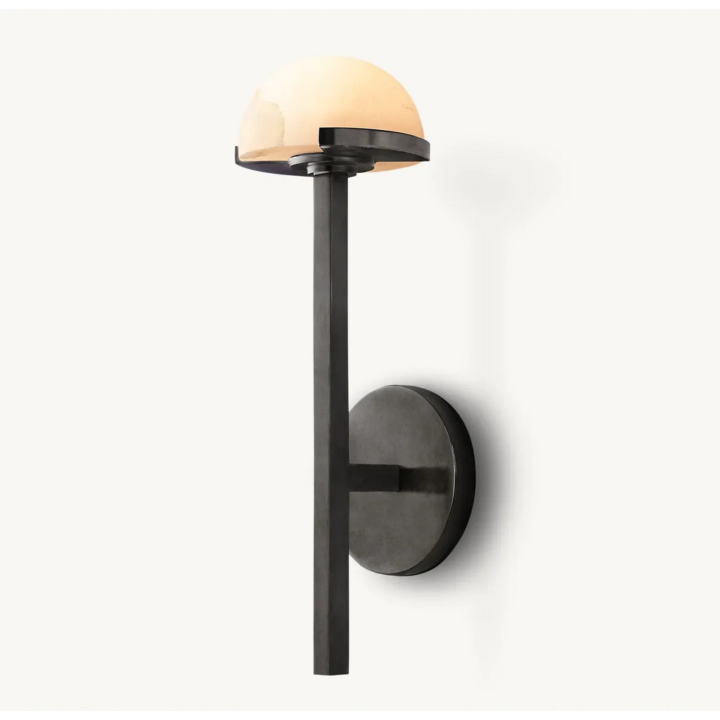 BLACK BRASS AND ALABASTER WALL SCONCE | CL0245CH
