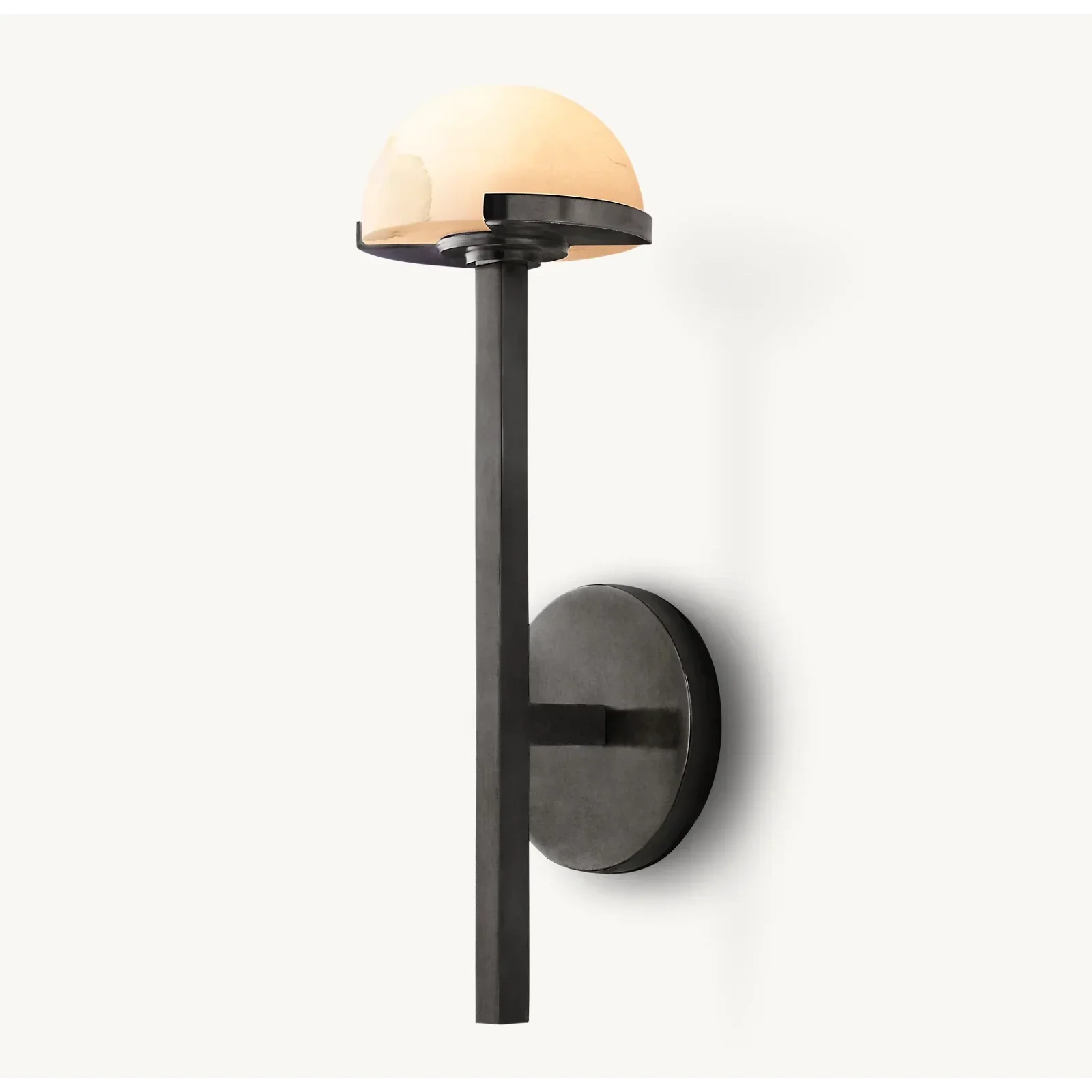 BLACK BRASS AND ALABASTER WALL SCONCE | CL0245CH