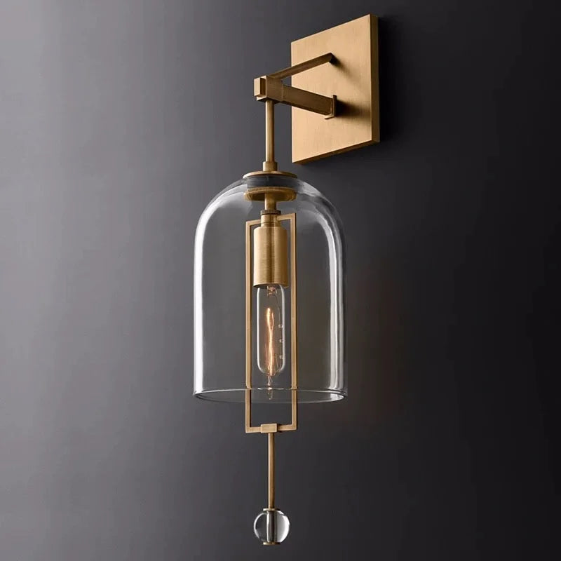 BLACK BRASS AND GLASS WALL SCONCES | DESIGN CLKS8501