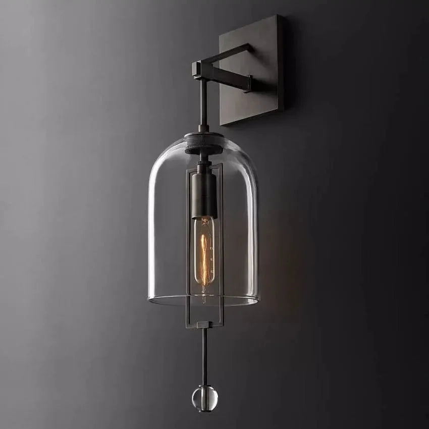 BLACK BRASS AND GLASS WALL SCONCES | DESIGN CLKS8501