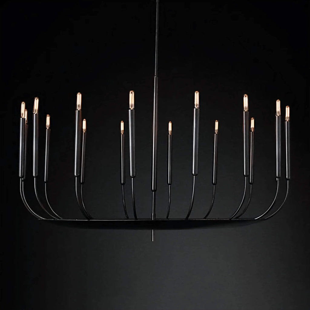 BLACK COPPER CANDLE CHANDELIER | CLYV096B