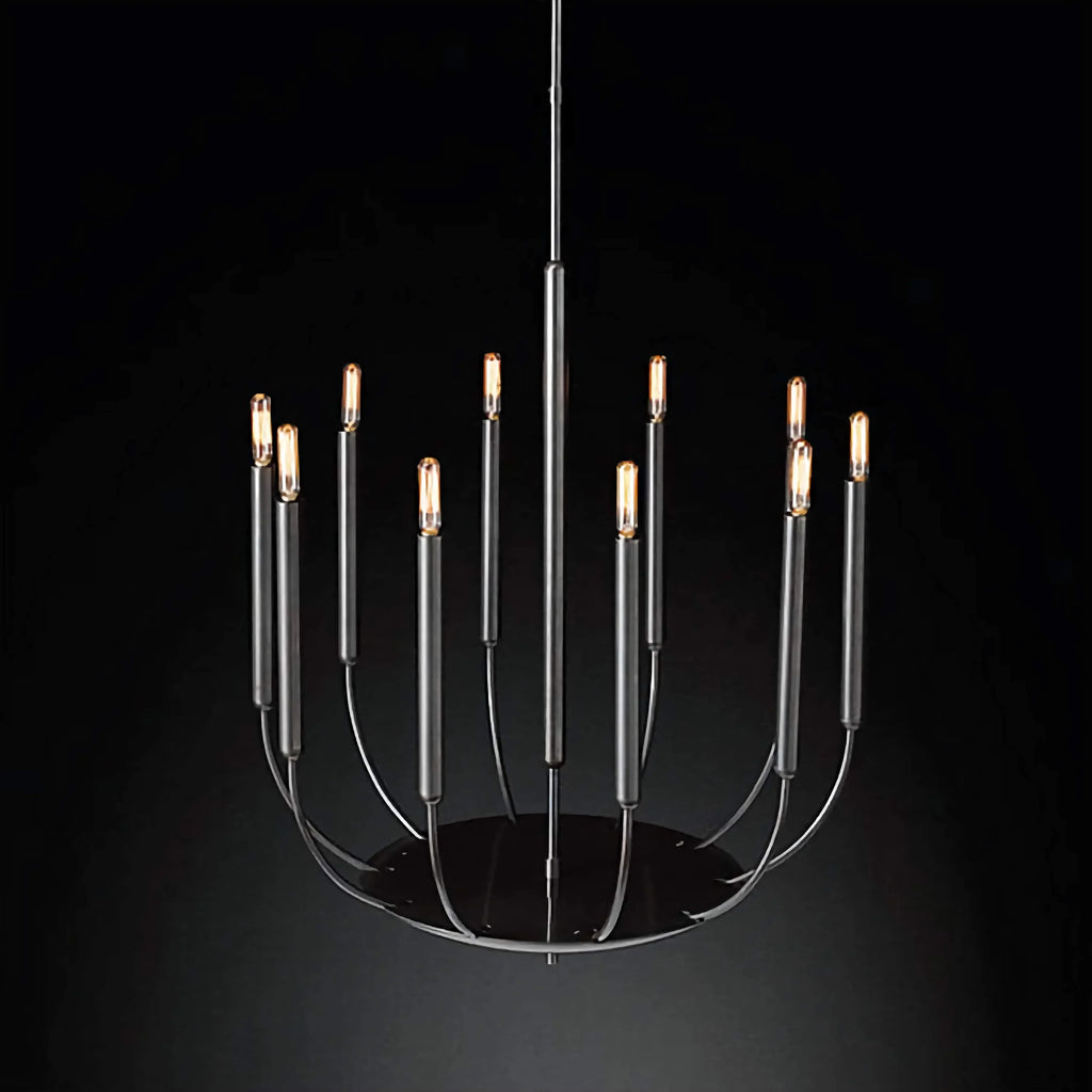 BLACK COPPER CANDLE CHANDELIER | CLYV096B