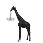 BLACK GIRAFFE SCULPTURE LAMP WITH CRYSTAL CHANDELIER | DESIGN CL025B