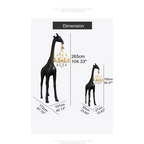 BLACK GIRAFFE SCULPTURE LAMP WITH CRYSTAL CHANDELIER | DESIGN CL025B