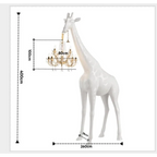 BLACK GIRAFFE SCULPTURE LAMP WITH CRYSTAL CHANDELIER | DESIGN CL025B