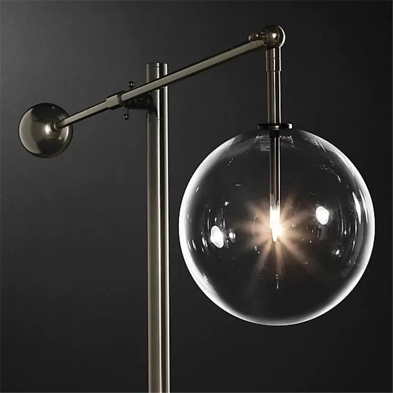 BLack GLASS GLOBE TABLE LAMP | CLCBAL092